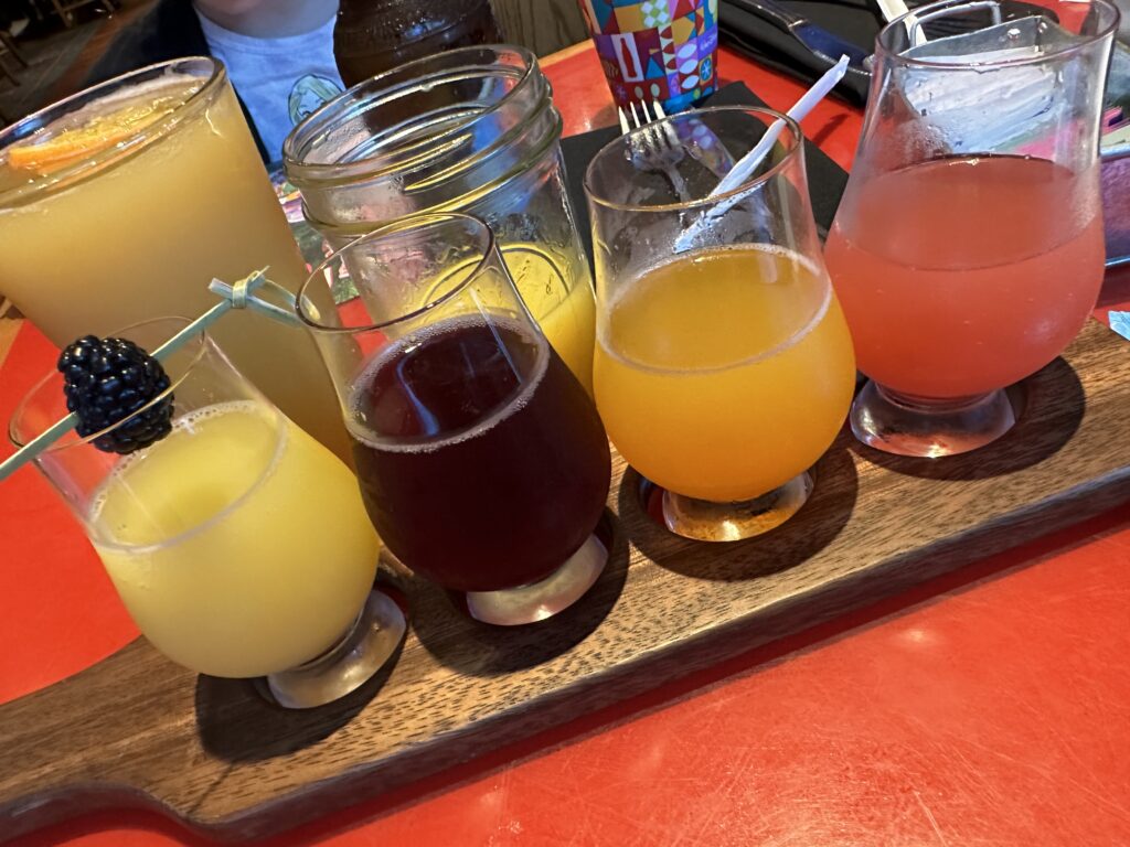 Gluten Free Mimosa Flight at Whispering Canyon Cafe