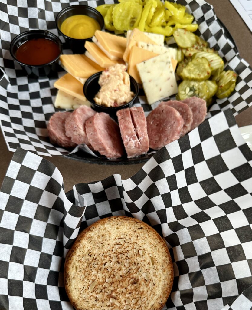 Sausage & Cheese Platter from Smokey Mountain Brewery 